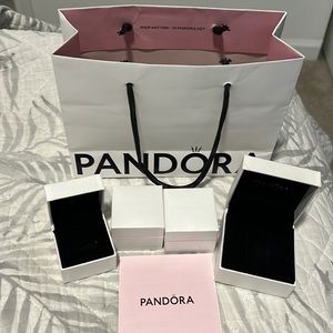 Empty Pandora Boxes, shopping bag,care & warranty booklet,4 Disney boxes, pouch.